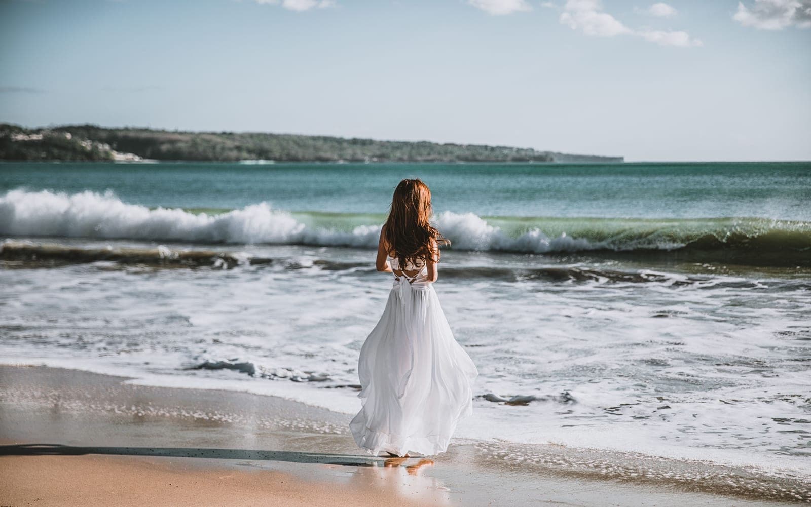 Beachy waves styled into long hair